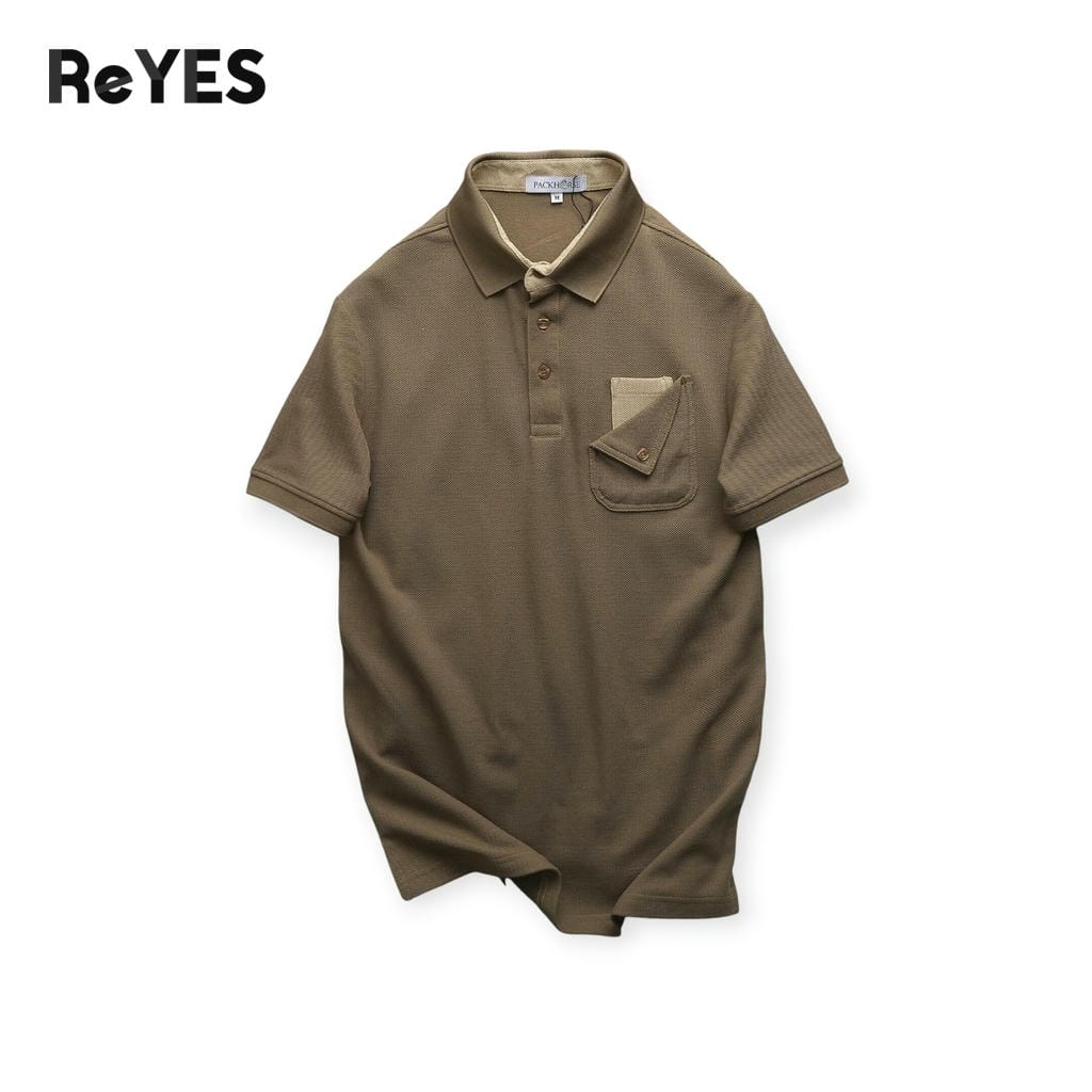 Áo thun nam polo tay ngắn túi hộp cá sấu vảy cá form regular basic ReYES RSP052, có big size - Ảnh 9