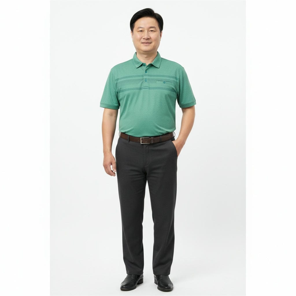 Áo thun nam trung niên có cổ ReYES RCP009 vải Cotton muối cao cấp thiết kế túi giả lịch sự làm quà cho bố, có big size - Ảnh 7