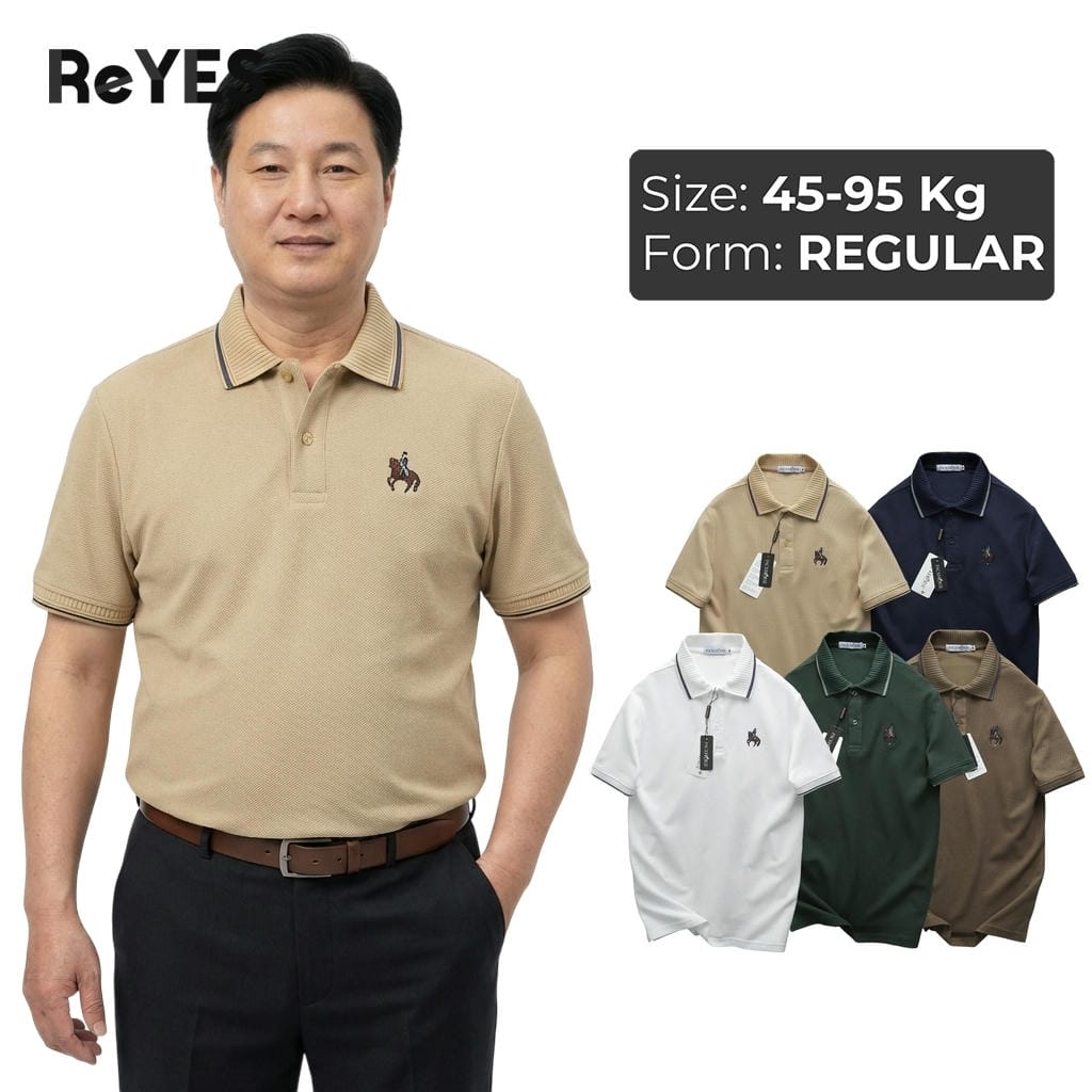 Áo thun nam trung niên có cổ vải cá sấu cao cấp form rộng lịch sự làm quà tặng bố ReYES RSP013