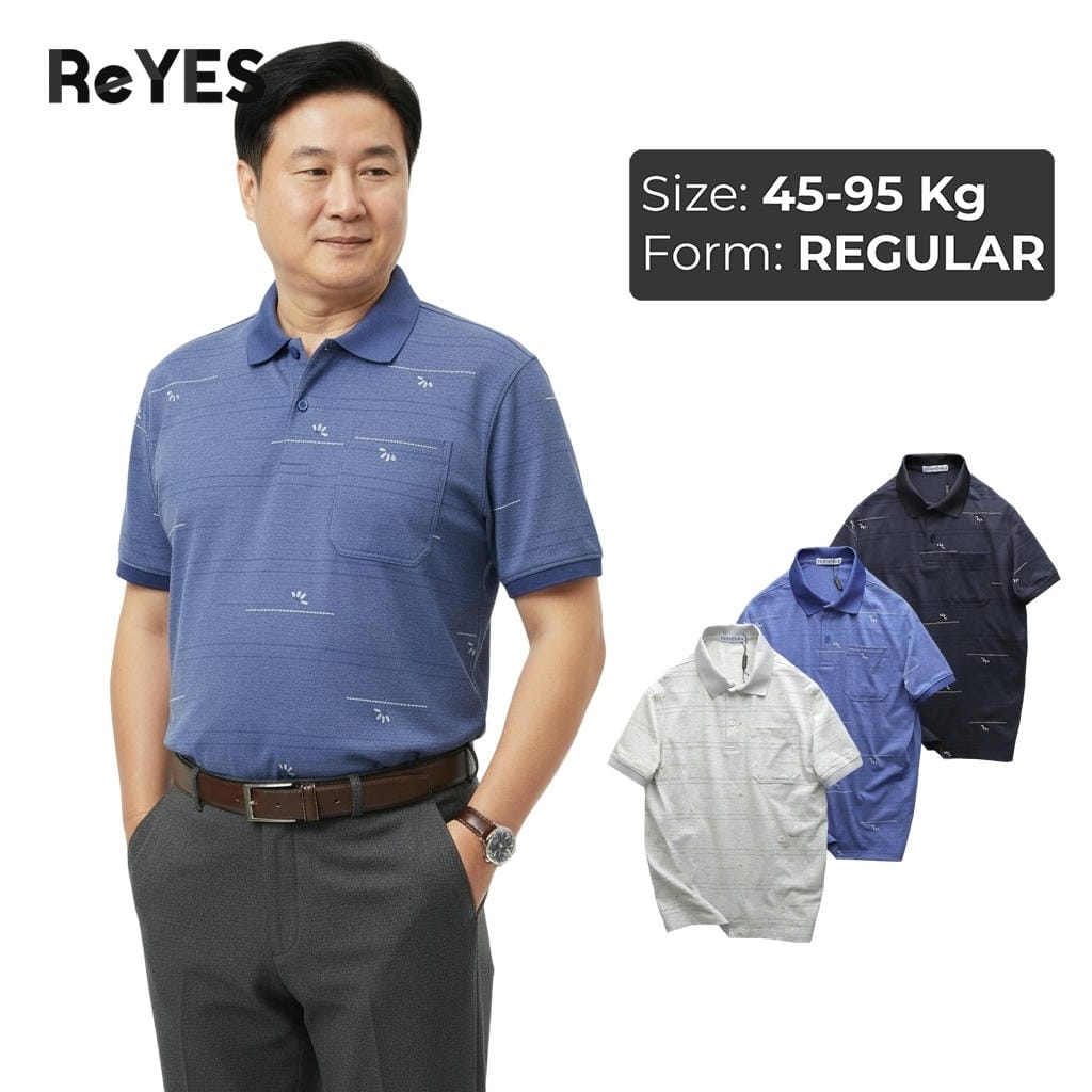 Áo thun nam trung niên có túi vải cotton muối cao cấp form rộng cho bố ReYES RCP001, có size lớn, big size