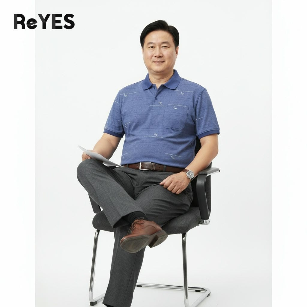 Áo thun nam trung niên có túi vải cotton muối cao cấp form rộng cho bố ReYES RCP001, có size lớn, big size - Ảnh 3