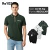 Áo thun polo nam có cổ ngắn tay túi ngực chất cá sấu mát mịn size lớn 45-95kg ReYES RSP010, màu trắng, đen, xanh rêu
