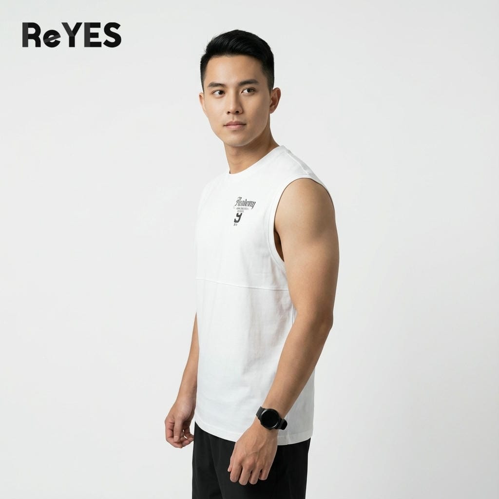 Áo Thun Sát Nách Nam Tanktop Thể Thao Tập Gym Mặc Nhà Vải Mát Co Giãn Đủ Màu ReYES RBL001 - Ảnh 4