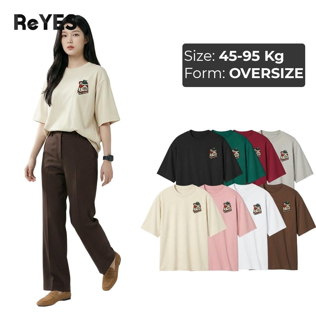 Áo Thun Unisex Form Rộng Oversize ReYES ROT015 Cotton Khô In Hình Box, áo Phông Nam Nữ Streetwear Đi Chơi Bao Ngầu