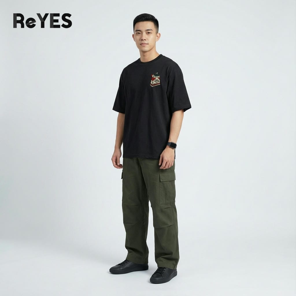 Alternative view of Áo Thun Unisex Form Rộng Oversize ReYES ROT015 Cotton Khô In Hình Box, áo Phông Nam Nữ Streetwear Đi Chơi Bao Ngầu