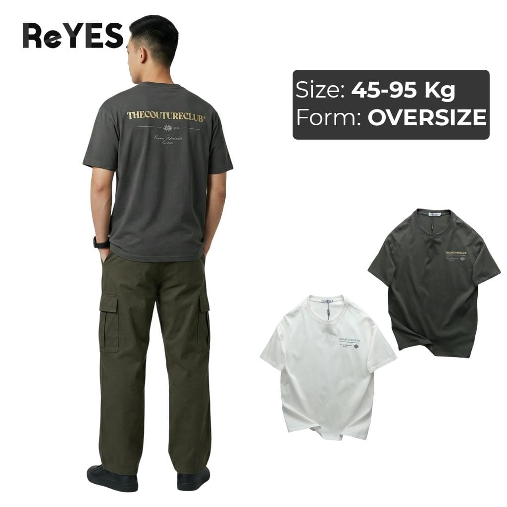 Áo Thun Unisex Form Rộng ReYES ROT003 Cotton Khô 100% - Áo Phông Nam Nữ Oversize In Chữ Cá Tính Mặc Đôi Đi Chơi