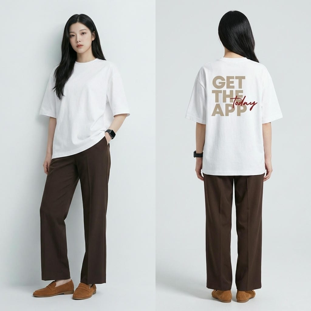 Áo thun unisex form rộng tay lỡ in chữ sau lưng ReYES ROT004 Áo phông nam nữ cotton 100% thoáng mát - Ảnh 3
