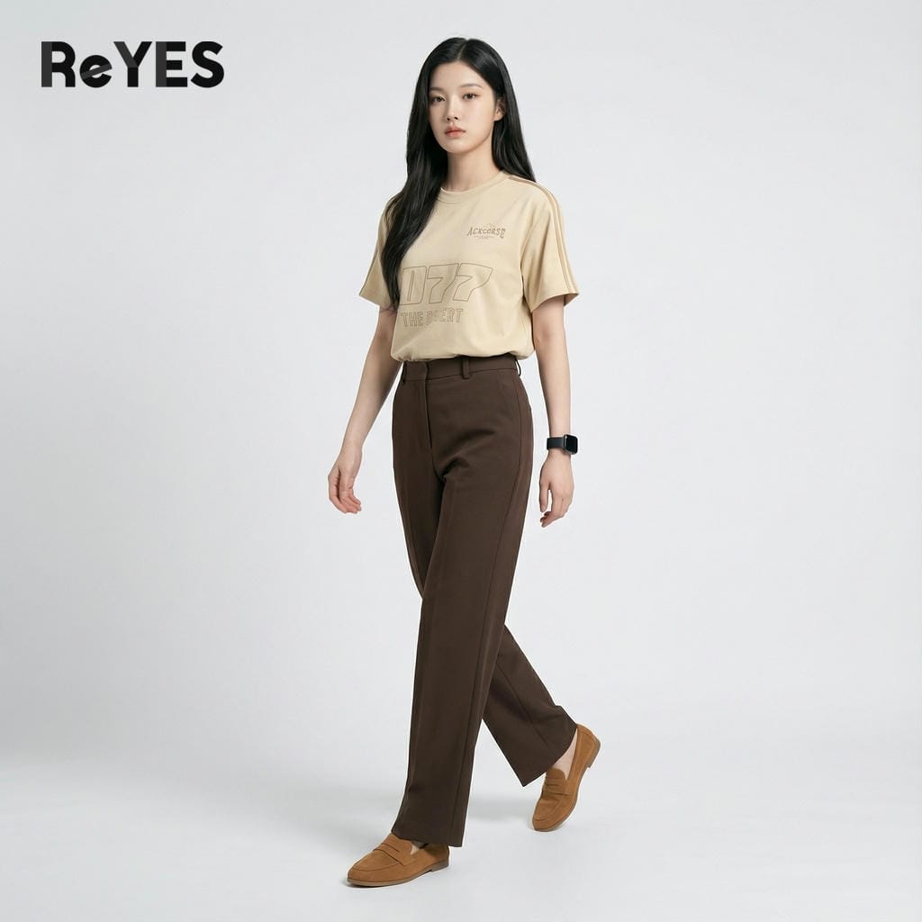 Áo thun unisex nam nữ 077 form rộng cotton mát, in chữ vai sọc, mặc đi học đi chơi ReYES RUS006 - Ảnh 3
