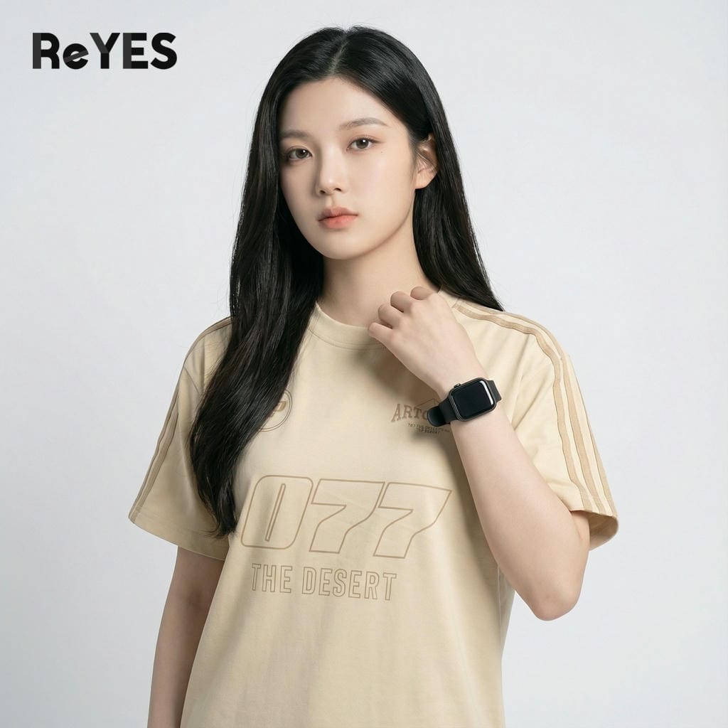Áo thun unisex nam nữ 077 form rộng cotton mát, in chữ vai sọc, mặc đi học đi chơi ReYES RUS006 - Ảnh 4