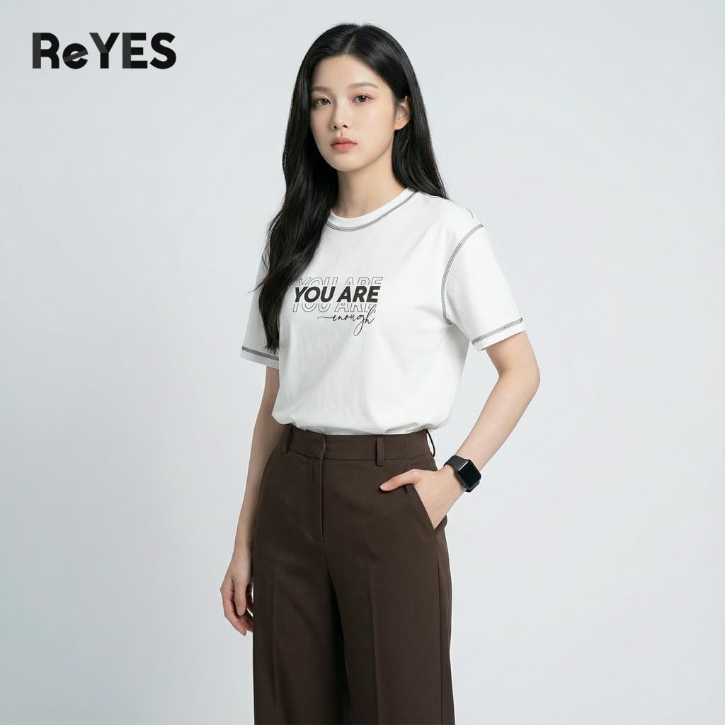 Alternative view of Áo thun unisex nam nữ ARE form rộng cotton CPAU thoáng mát áo phông nam nữ phong cách streetwear ReYES RUS007