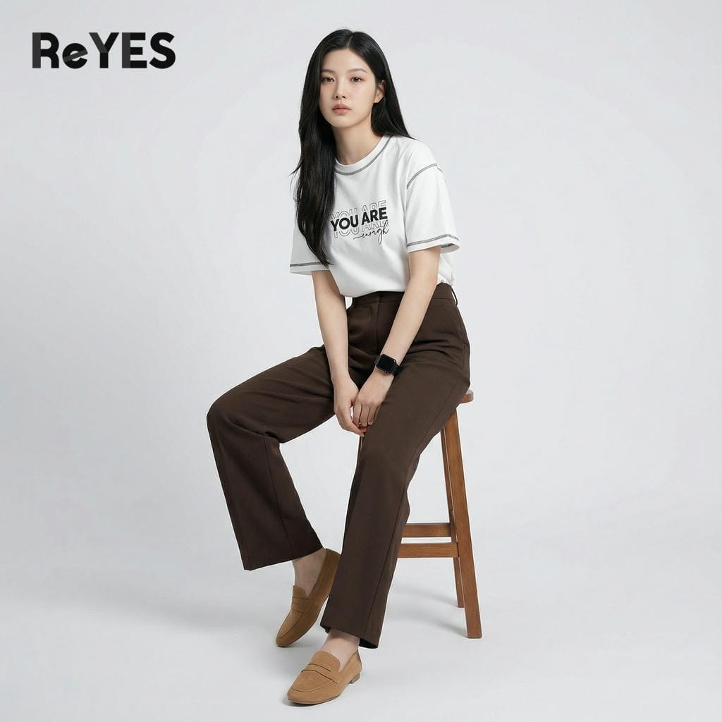 Áo Thun Unisex Nam Nữ ARE Form Rộng Cotton Mát, Áo Phông Unisex May Viền Nổi Cá Tính Mặc Đôi ReYES RUS007 - Ảnh 5