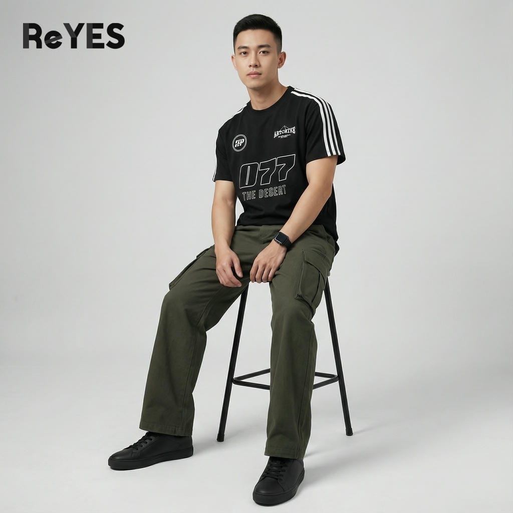 Áo thun unisex nam nữ form rộng 077 vải cotton CPAU mịn mát in hình thể thao năng động ReYES RUS006 - Ảnh 4