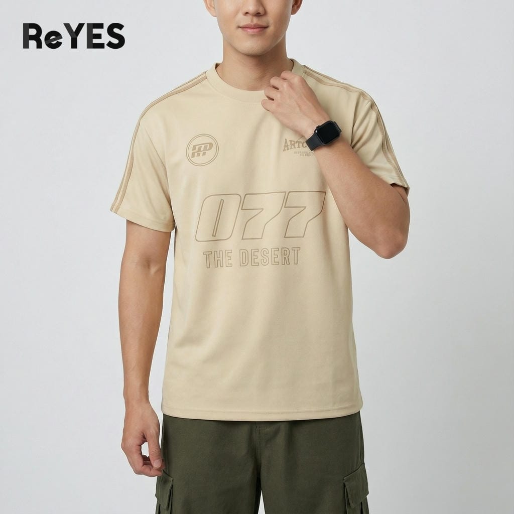 Áo thun unisex nam nữ form rộng 077 vải cotton CPAU mịn mát in hình thể thao năng động ReYES RUS006 - Ảnh 5