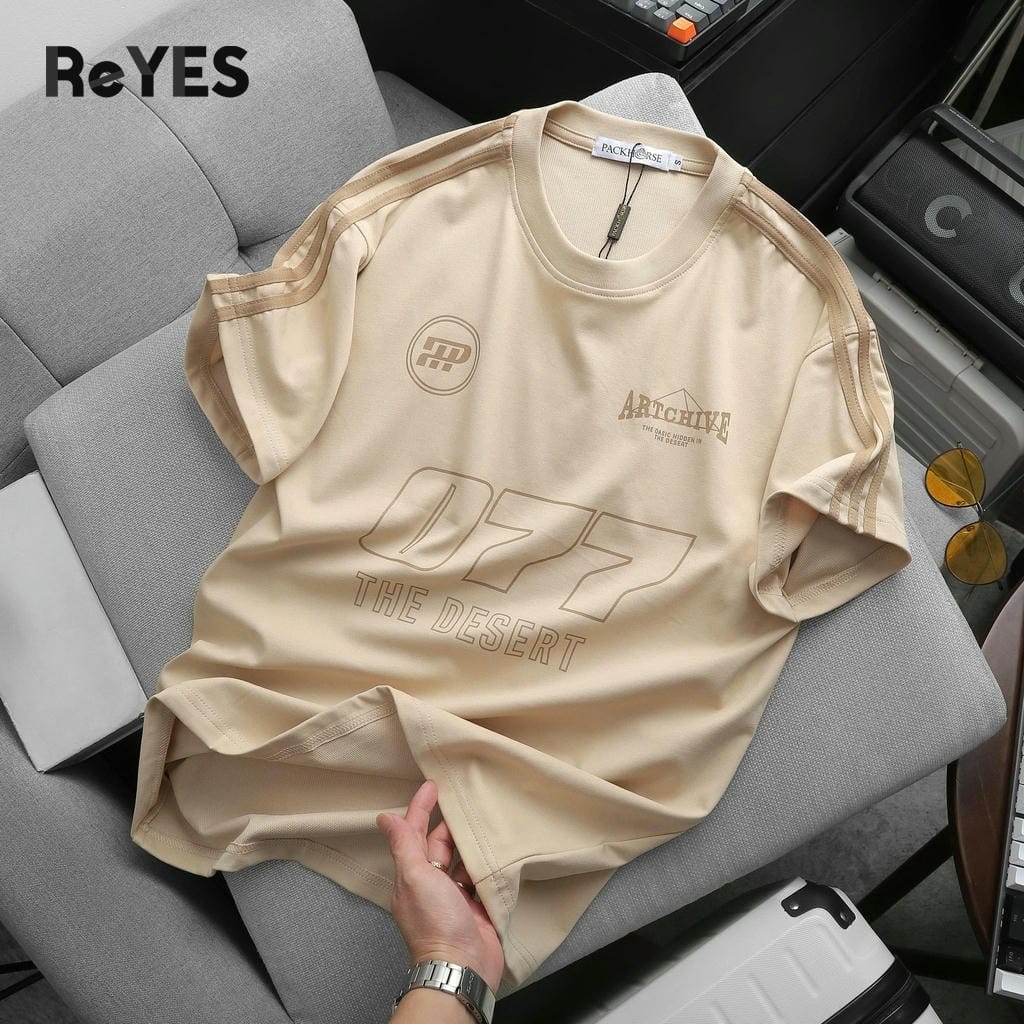 Áo thun unisex nam nữ form rộng 077 vải cotton CPAU mịn mát in hình thể thao năng động ReYES RUS006 - Ảnh 7