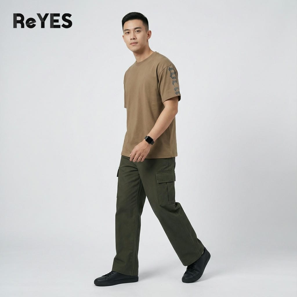 Áo thun unisex nam nữ form rộng oversize chất cotton 100% thấm hút mồ hôi họa tiết in tay đi học đi chơi ReYES ROT008 - Ảnh 3