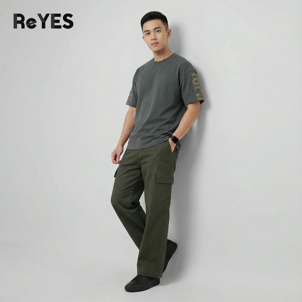 Áo thun unisex nam nữ form rộng oversize chất cotton 100% thấm hút mồ hôi họa tiết in tay đi học đi chơi ReYES ROT008 - Ảnh 4