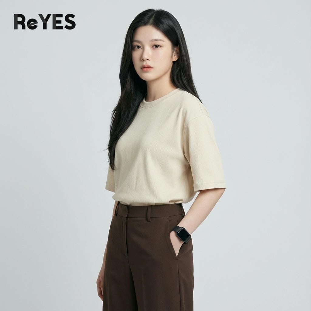 Áo thun unisex nam nữ form rộng oversize cotton 100% basic cân mọi outfit đi học đi chơi ReYES ROT002 - Ảnh 4