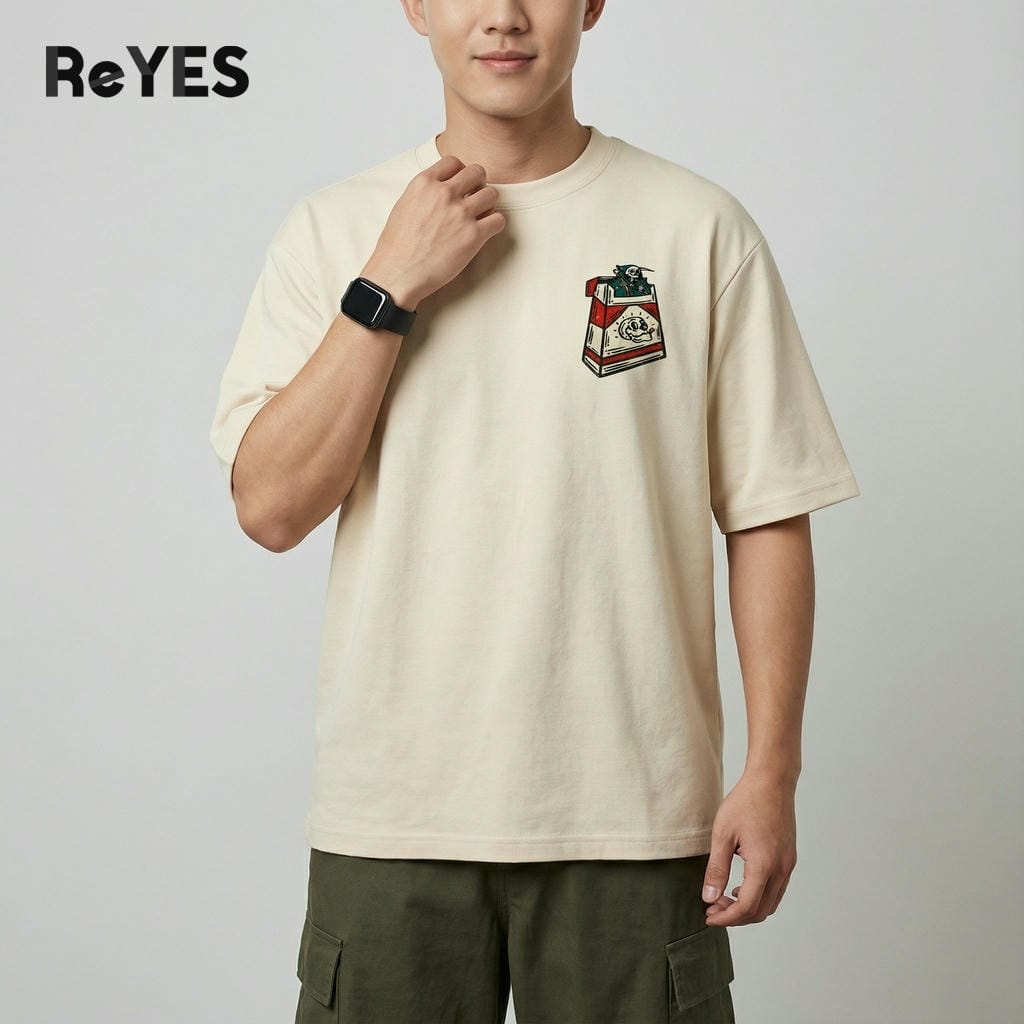 Áo Thun Unisex Nam Nữ Form Rộng Oversize Cotton 100% In Hình, áo Phông Unisex Streetwear Mặc Đôi ReYES ROT015 - Ảnh 3