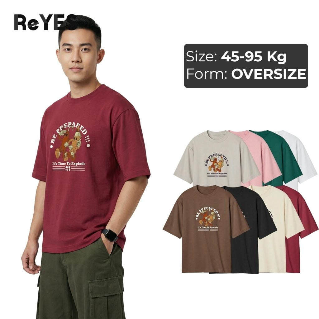 Áo thun unisex nam nữ form rộng Oversize Cotton 100% in hình ReYES ROT016 cá tính đi học đi chơi