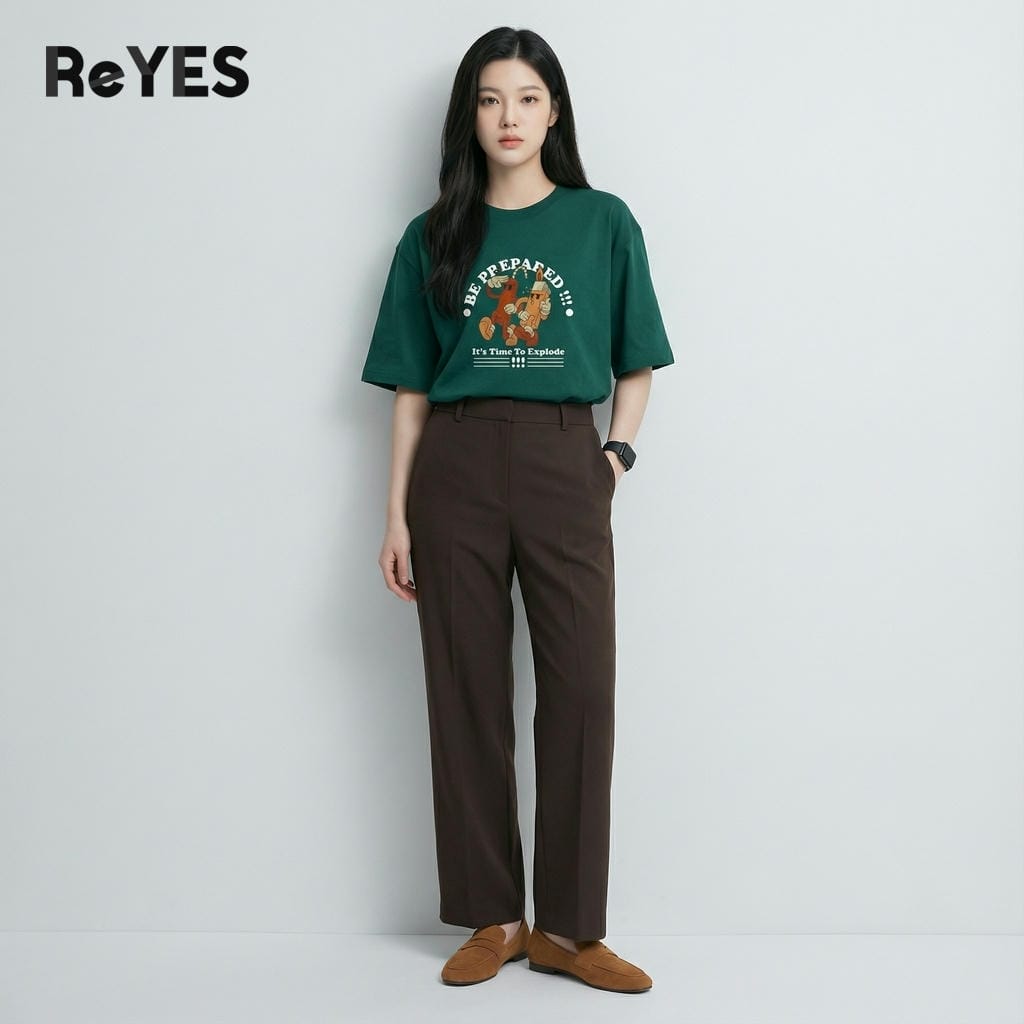 Alternative view of Áo thun unisex nam nữ form rộng Oversize Cotton 100% in hình ReYES ROT016 cá tính đi học đi chơi
