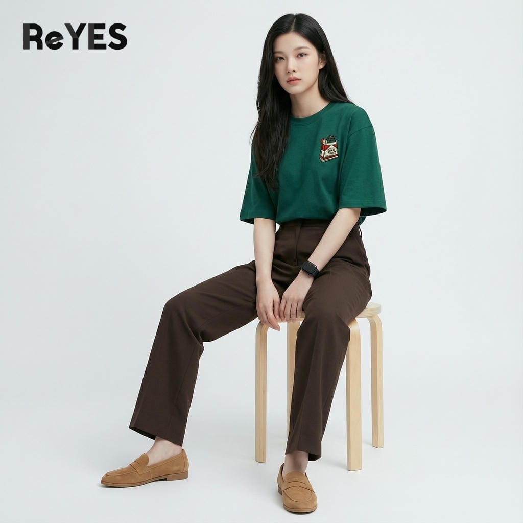 Alternative view of Áo thun unisex nam nữ form rộng oversize cotton 100% thấm hút in hình cá tính mặc đi học đi chơi ReYES ROT015