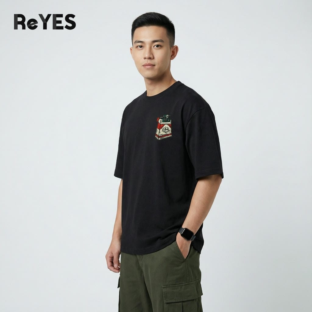 Áo thun unisex nam nữ form rộng oversize cotton 100% thấm hút in hình cá tính mặc đi học đi chơi ReYES ROT015 - Ảnh 3