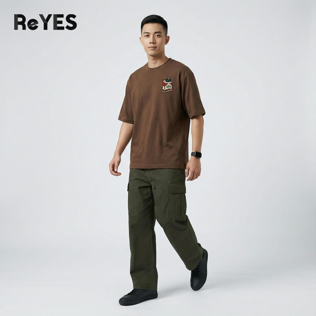 Áo thun unisex nam nữ form rộng oversize cotton 100% thấm hút in hình cá tính mặc đi học đi chơi ReYES ROT015 - Ảnh 5