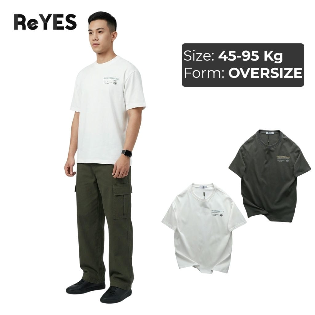 Áo thun unisex nam nữ form rộng oversize cotton cao cấp ReYES ROT003 in hình mặc đi học đi chơi năng động