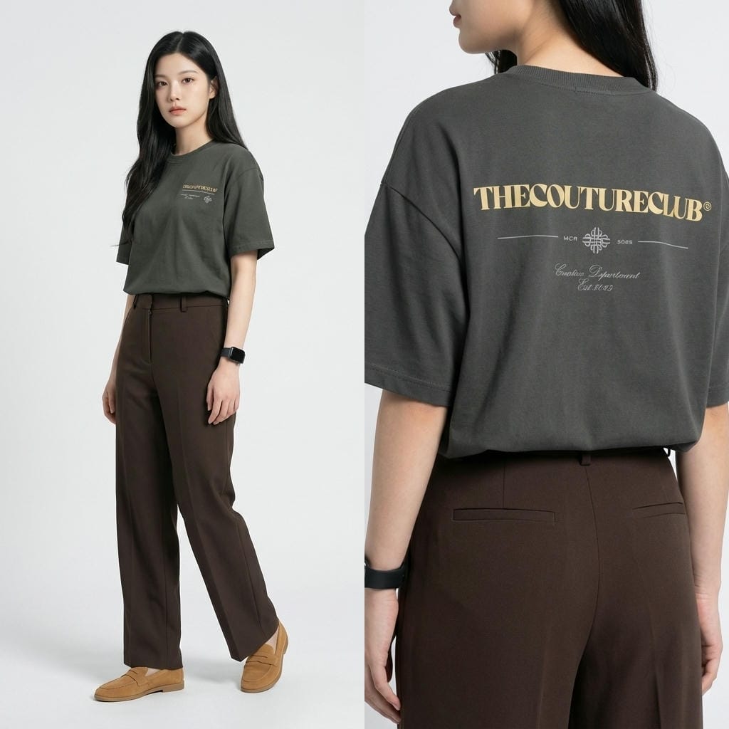 Alternative view of Áo thun unisex nam nữ form rộng oversize cotton cao cấp ReYES ROT003 in hình mặc đi học đi chơi năng động
