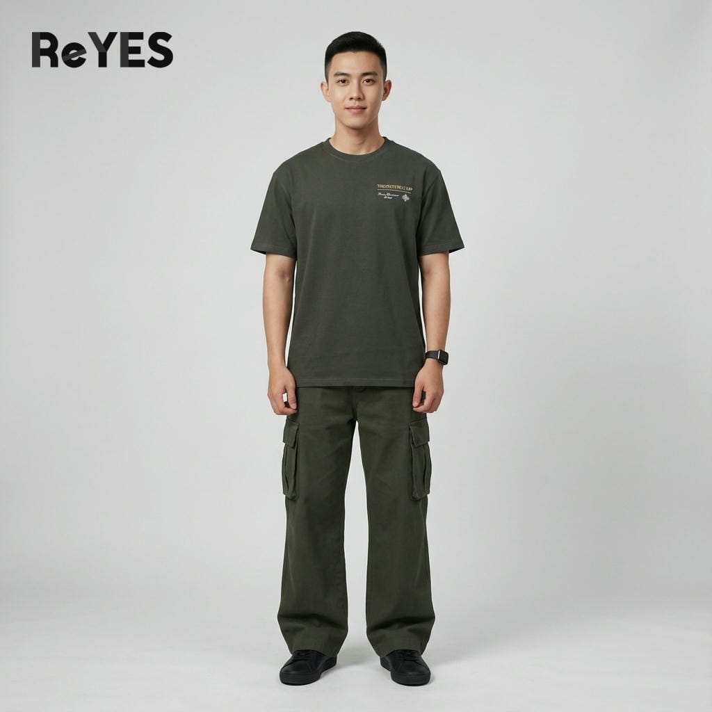 Áo thun unisex nam nữ form rộng oversize cotton cao cấp ReYES ROT003 in hình mặc đi học đi chơi năng động - Ảnh 5