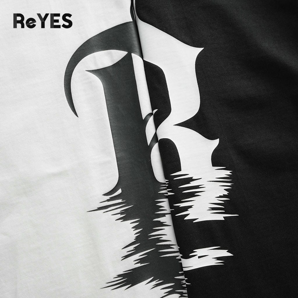 Áo thun unisex nam nữ form rộng oversize cotton dệt gân in hình chữ R cá tính mặc đi học đi chơi ReYES ROT012 - Ảnh 9