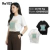 Áo thun unisex nam nữ form rộng oversize ReYES ROT010 chất cotton 100% thấm hút mồ hôi in chữ phong cách đi học đi chơi