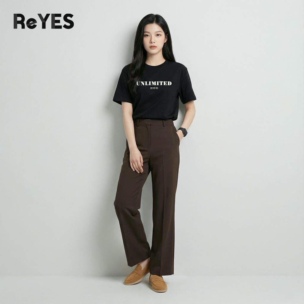 Alternative view of Áo thun unisex nam nữ form rộng oversize ReYES ROT011 chất cotton cao cấp thấm hút mồ hôi mặc đi chơi