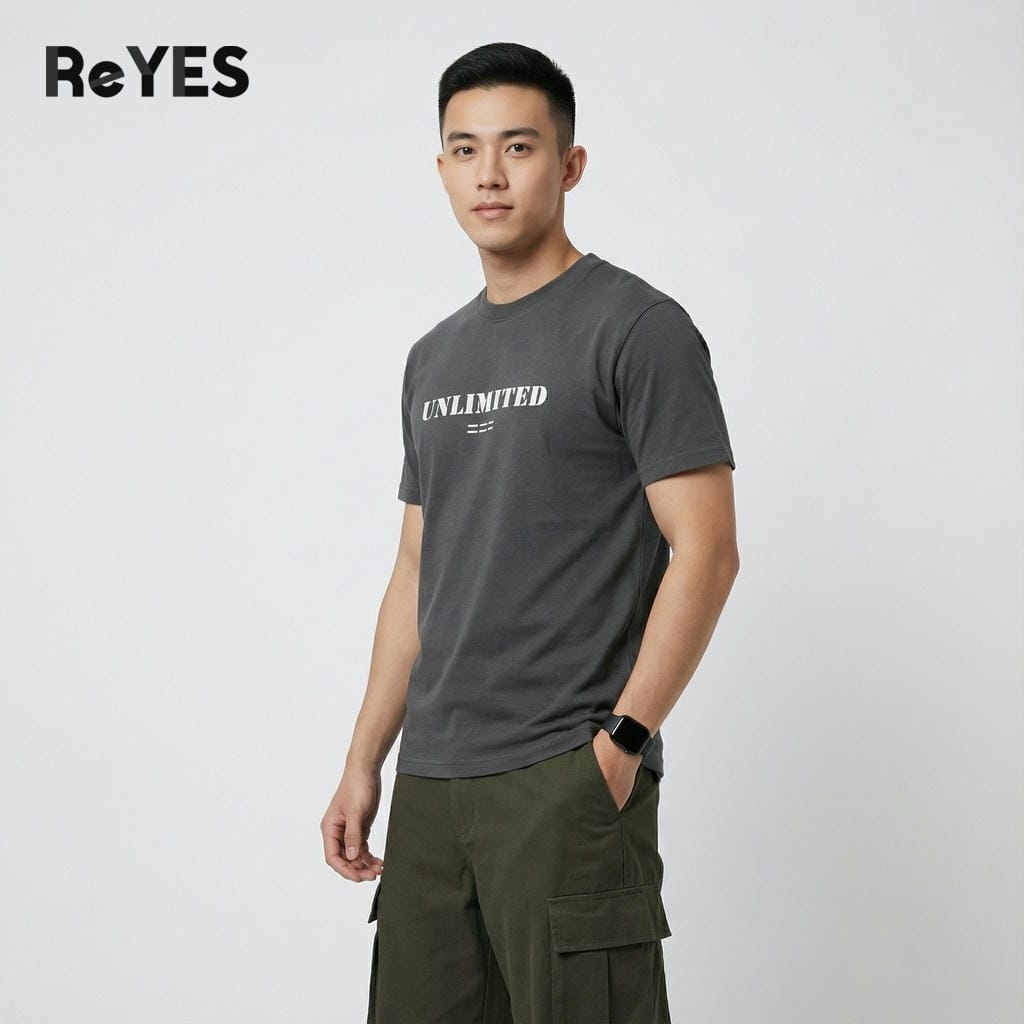 Áo thun unisex nam nữ form rộng oversize ReYES ROT011 chất cotton cao cấp thấm hút mồ hôi mặc đi chơi - Ảnh 3
