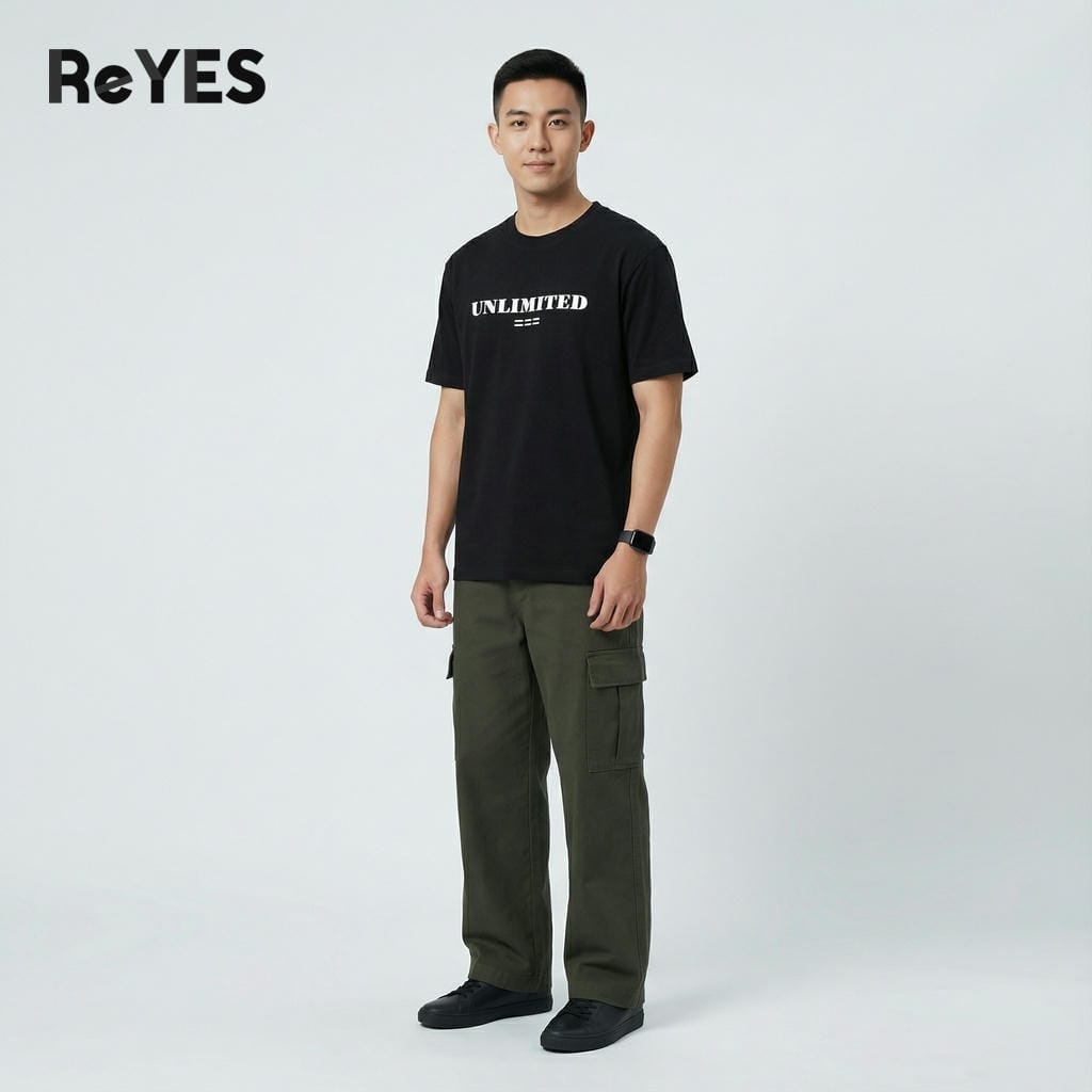 Áo thun unisex nam nữ form rộng oversize ReYES ROT011 chất cotton cao cấp thấm hút mồ hôi mặc đi chơi - Ảnh 5