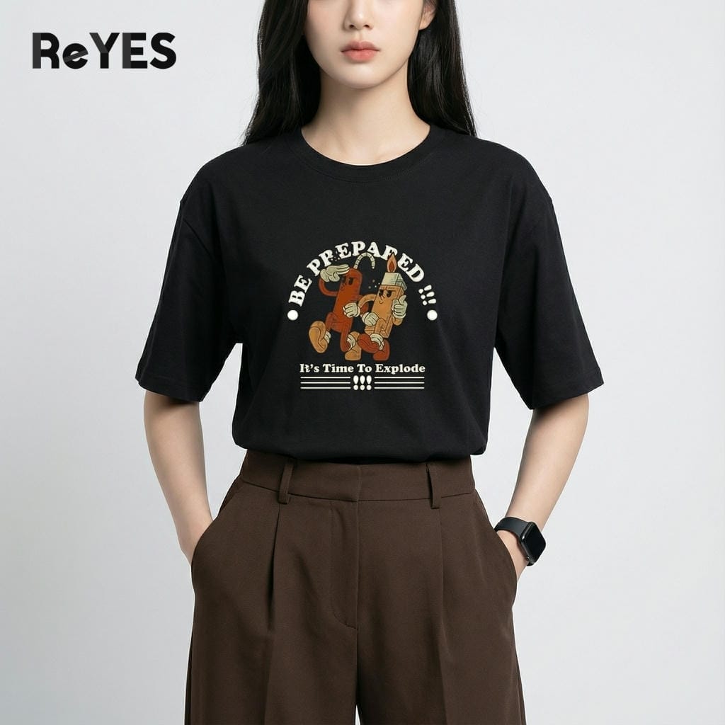 Áo thun unisex nam nữ form rộng oversize ReYES ROT016 vải cotton 100% áo phông nam nữ streetwear mặc đôi đi học - Ảnh 4