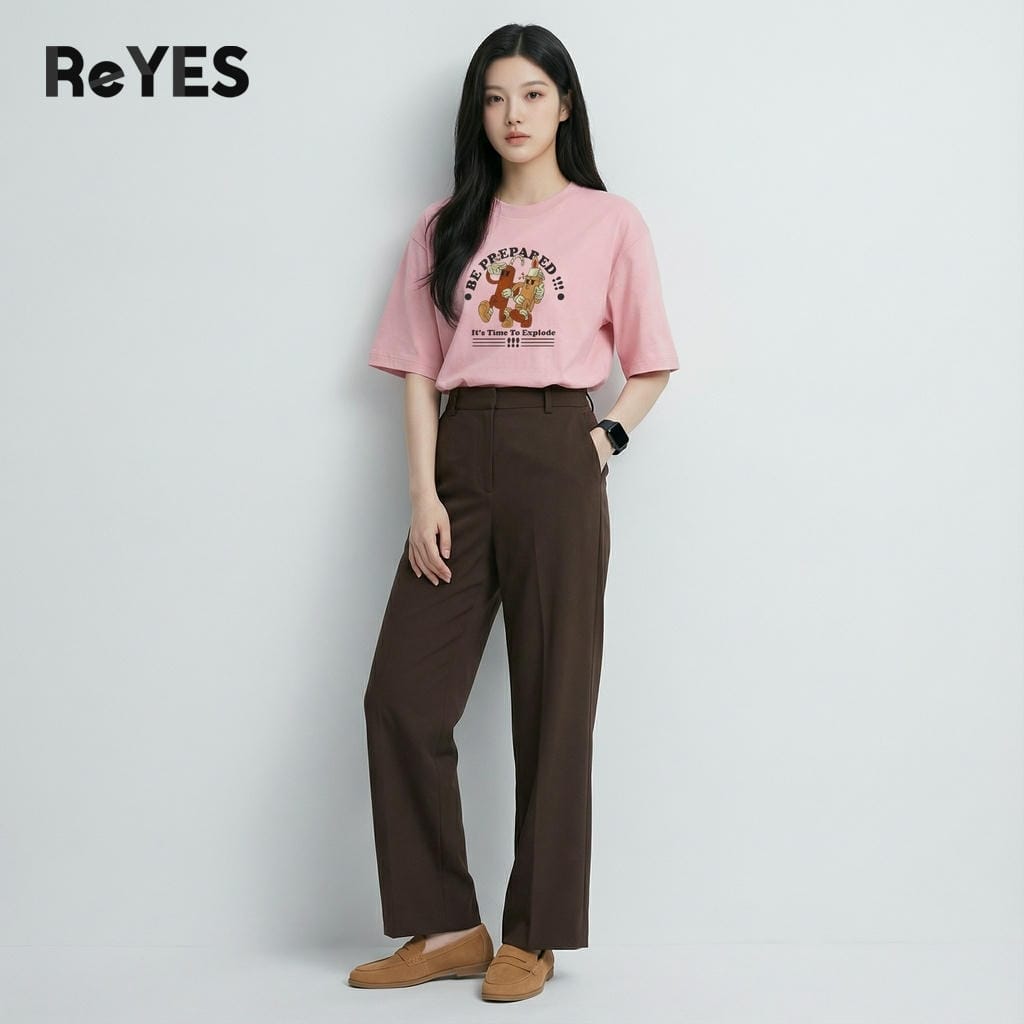 Áo thun unisex nam nữ form rộng oversize ReYES ROT016 vải cotton 100% áo phông nam nữ streetwear mặc đôi đi học - Ảnh 6