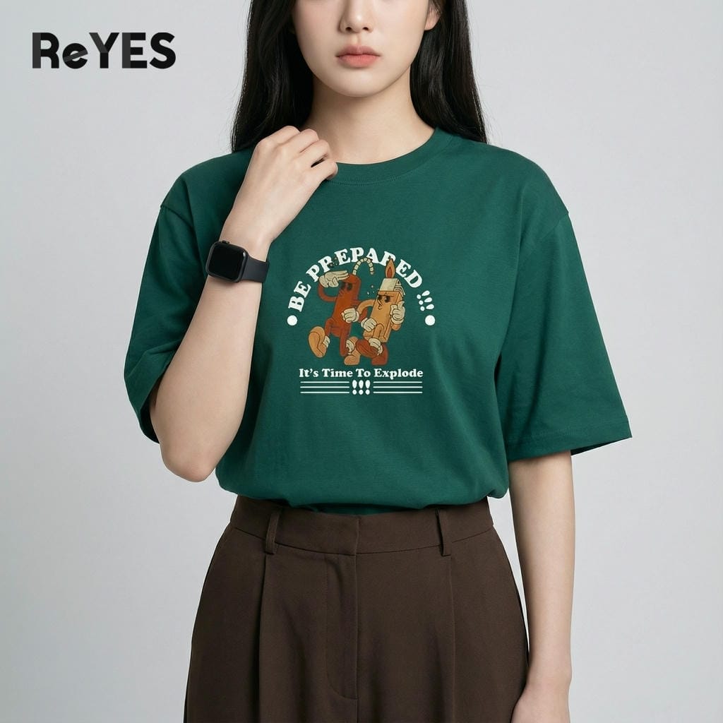 Áo thun unisex nam nữ form rộng oversize ReYES ROT016 vải cotton 100% áo phông nam nữ streetwear mặc đôi đi học - Ảnh 7