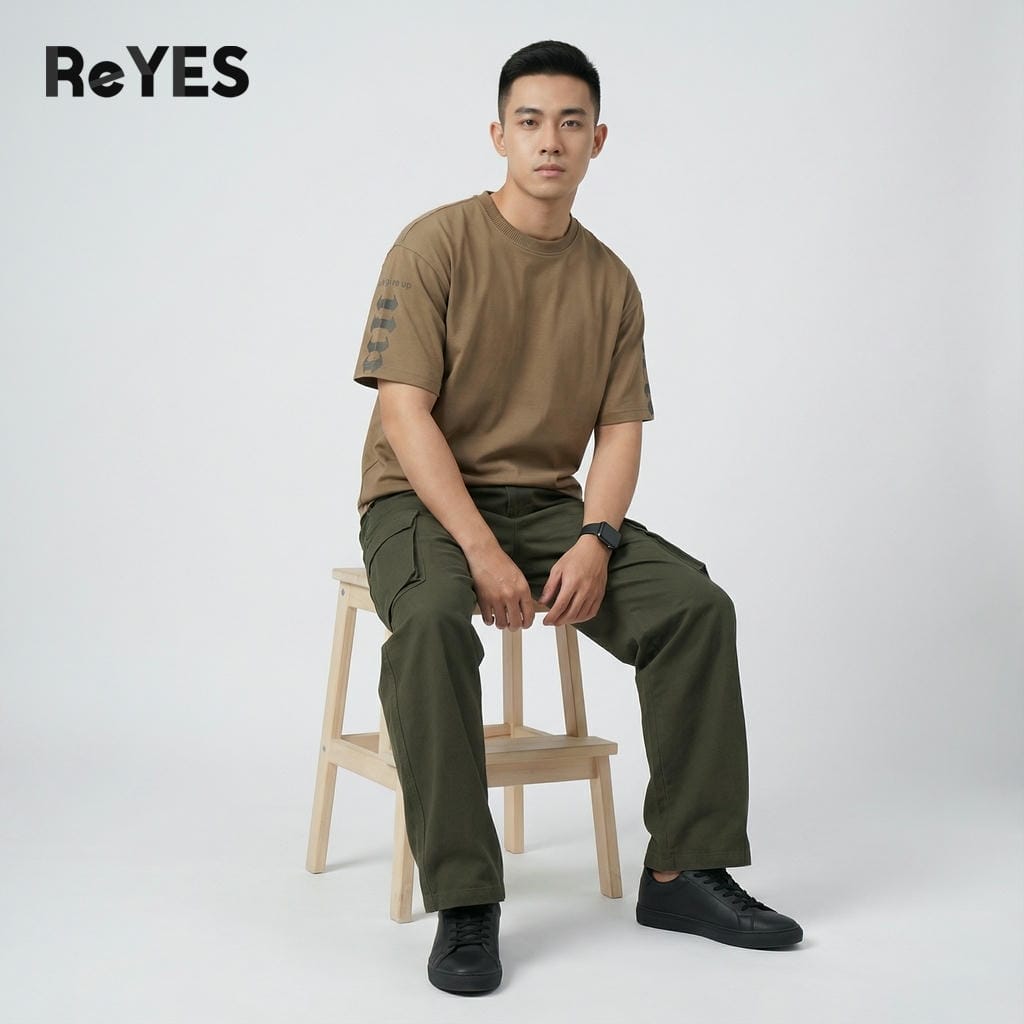 Alternative view of Áo thun unisex nam nữ form rộng Oversize vải Cotton 100% thấm hút, áo phông in hình tay cá tính Idea ReYES ROT008