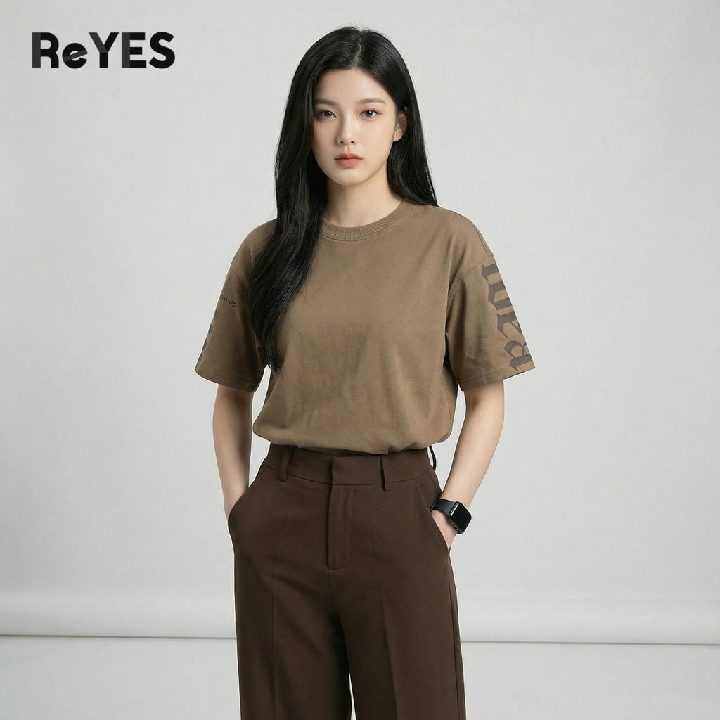 Áo thun unisex nam nữ form rộng Oversize vải Cotton 100% thấm hút, áo phông in hình tay cá tính Idea ReYES ROT008 - Ảnh 3