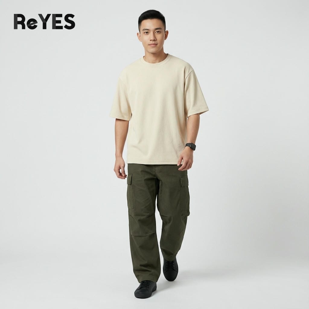 Áo thun unisex nam nữ form rộng oversize vải cotton 100% trơn basic mặc đôi đi học đi chơi ReYES ROT002 - Ảnh 4
