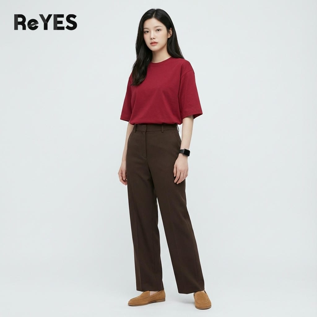 Áo thun unisex nam nữ form rộng oversize vải cotton 100% trơn basic mặc đôi đi học đi chơi ReYES ROT002 - Ảnh 7