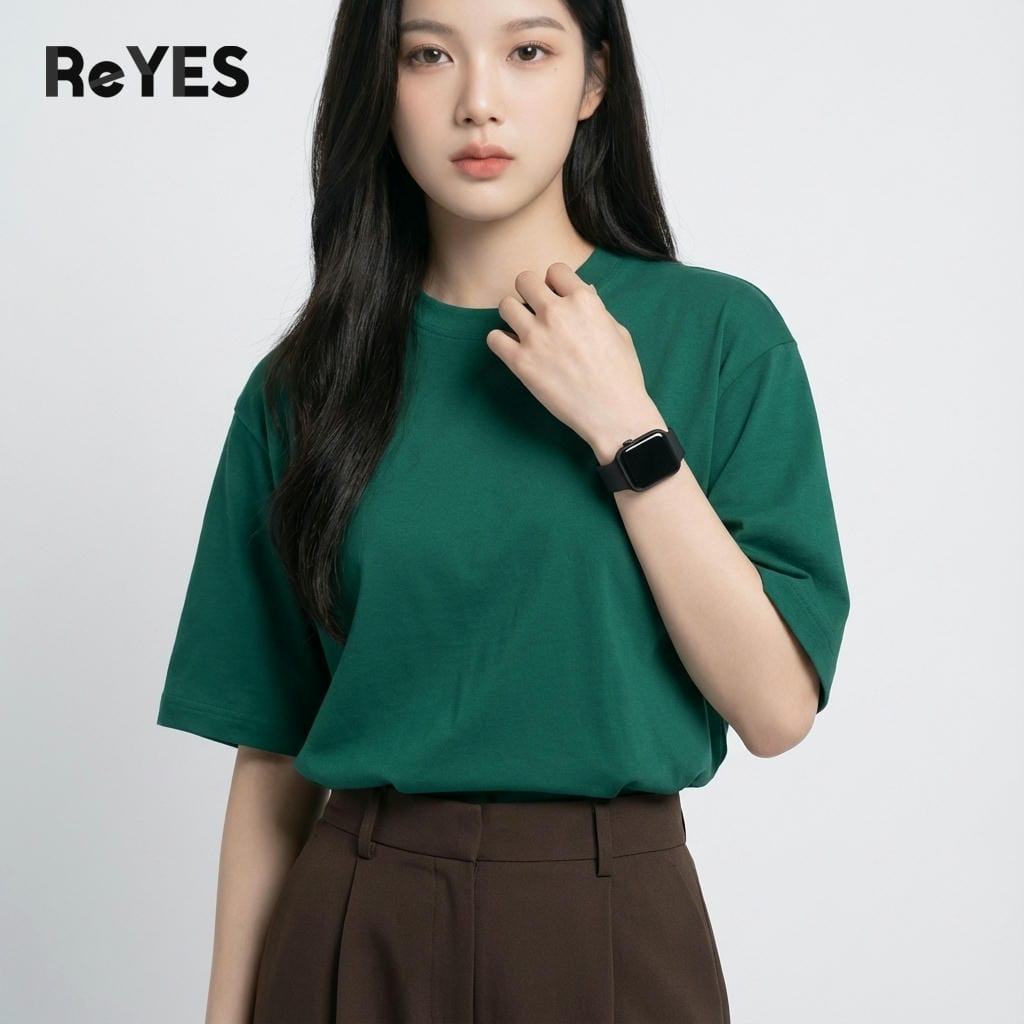 Áo thun unisex nam nữ form rộng oversize vải cotton 100% trơn basic mặc đôi đi học đi chơi ReYES ROT002 - Ảnh 9