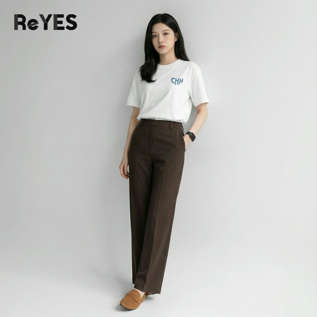 Alternative view of Áo thun unisex nam nữ form rộng ReYES ROT013 in chữ CHN chất cotton khô thoáng mát áo phông oversize basic dễ phối đồ