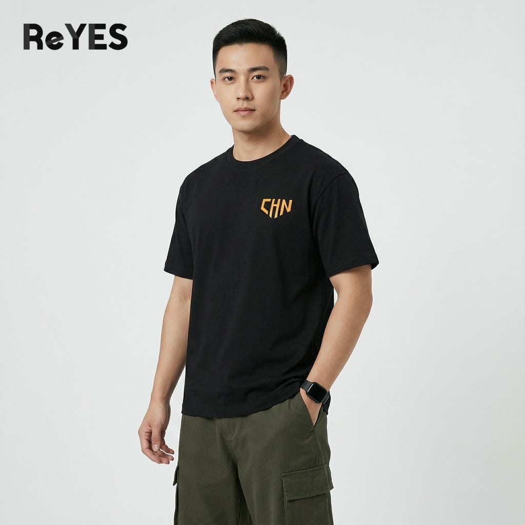 Áo thun unisex nam nữ form rộng ReYES ROT013 in chữ CHN chất cotton khô thoáng mát áo phông oversize basic dễ phối đồ - Ảnh 6