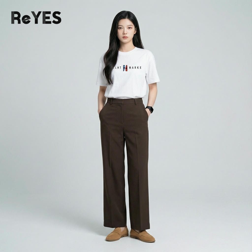 Alternative view of Áo Thun Unisex Nam Nữ Form Rộng Vải Cotton Khô 100% Dệt Gân Áo Phông Oversize Tay Lỡ Mát Mịn ReYES ROT001