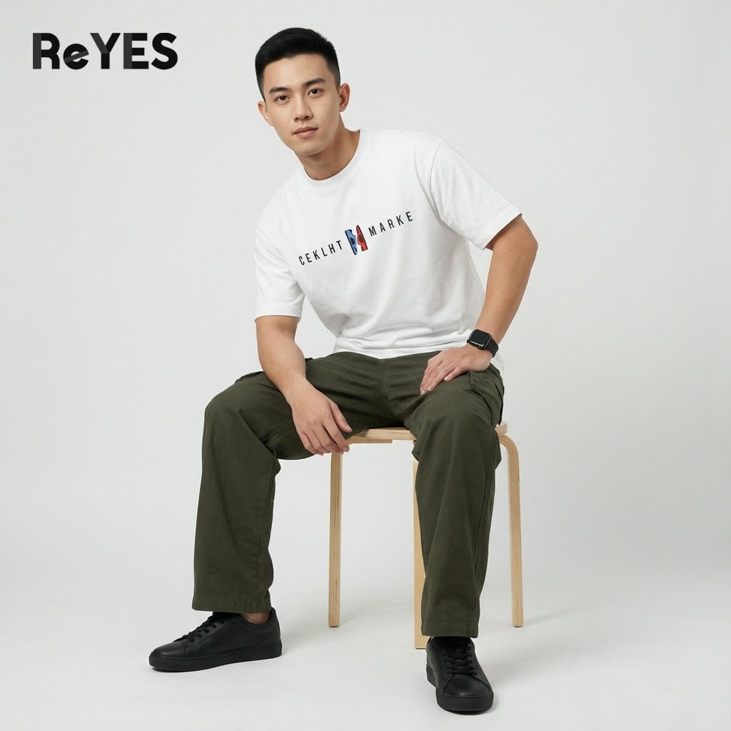 Áo Thun Unisex Nam Nữ Form Rộng Vải Cotton Khô 100% Dệt Gân Áo Phông Oversize Tay Lỡ Mát Mịn ReYES ROT001 - Ảnh 3