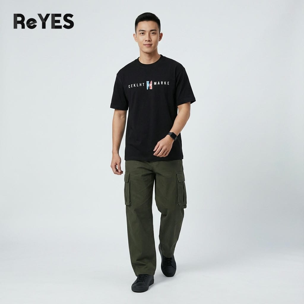 Áo Thun Unisex Nam Nữ Form Rộng Vải Cotton Khô 100% Dệt Gân Áo Phông Oversize Tay Lỡ Mát Mịn ReYES ROT001 - Ảnh 6