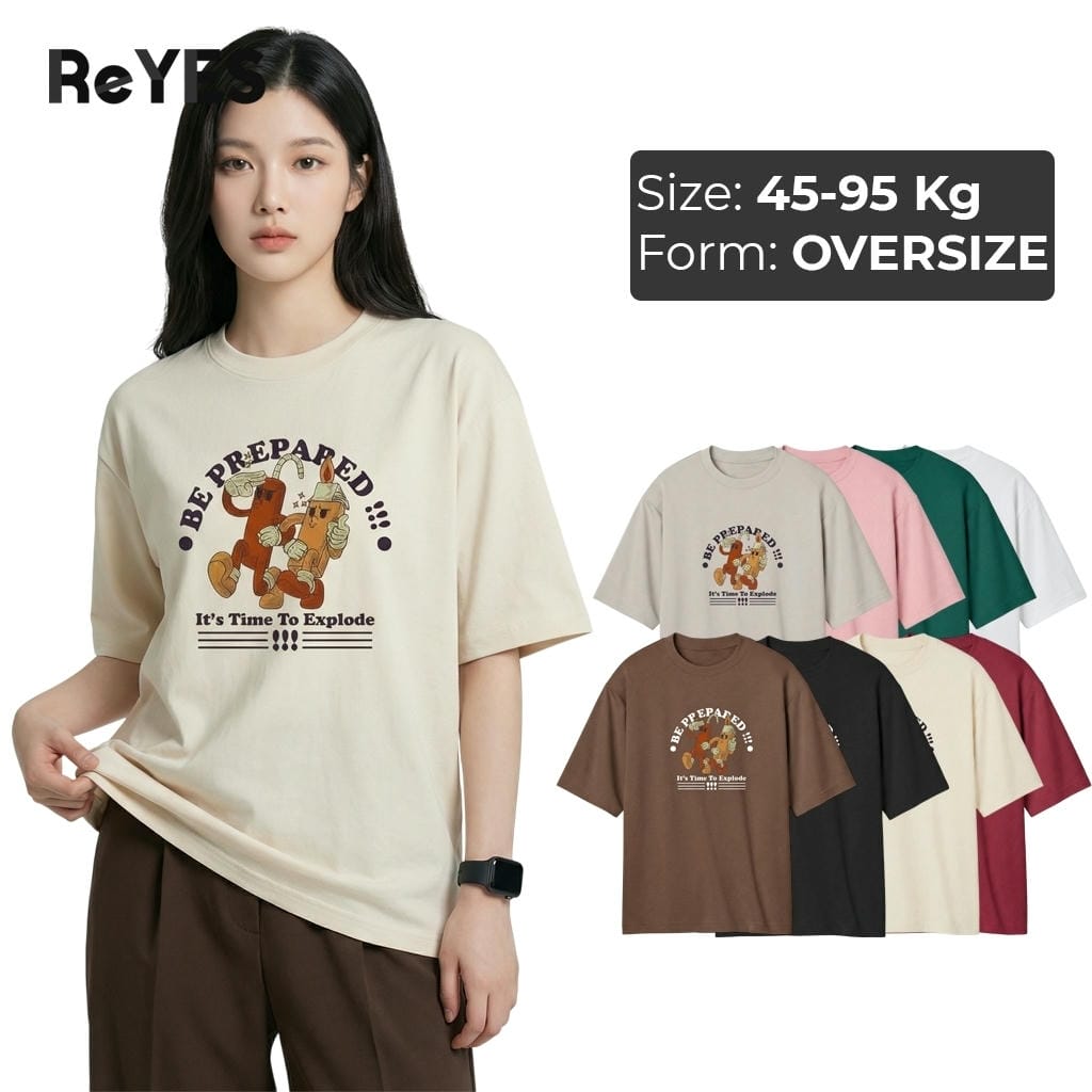 Áo thun unisex nam nữ Oversize in hình Be Prepared cực cháy chất Cotton 100% form rộng ReYES ROT016