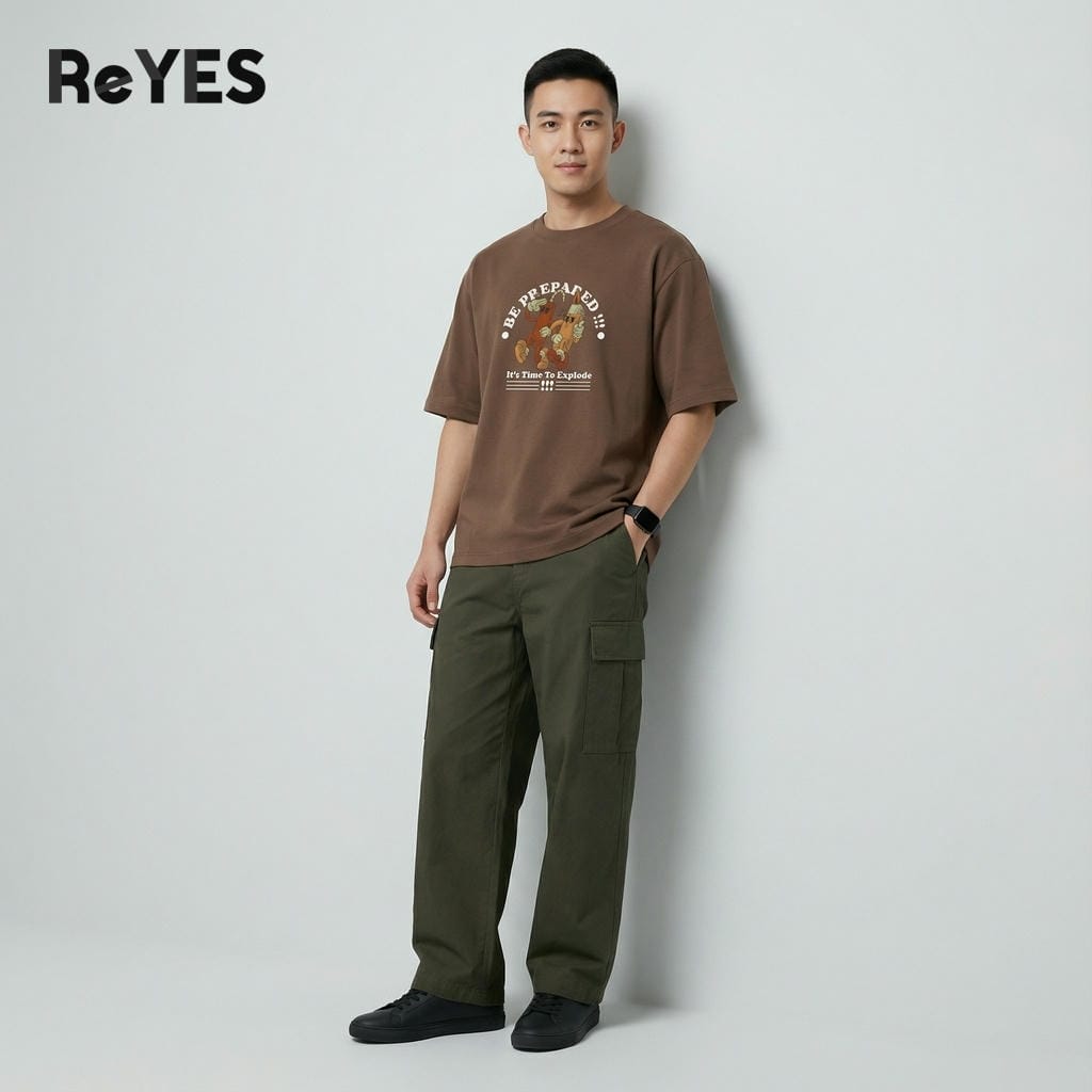 Alternative view of Áo thun unisex nam nữ Oversize in hình Be Prepared cực cháy chất Cotton 100% form rộng ReYES ROT016